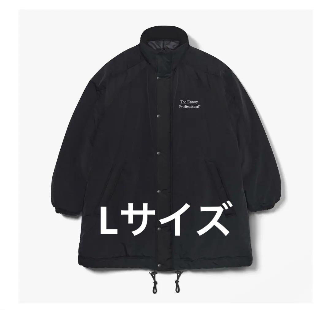 ENNOY PADDED NYLON BENCH COAT ブラック×ホワイト