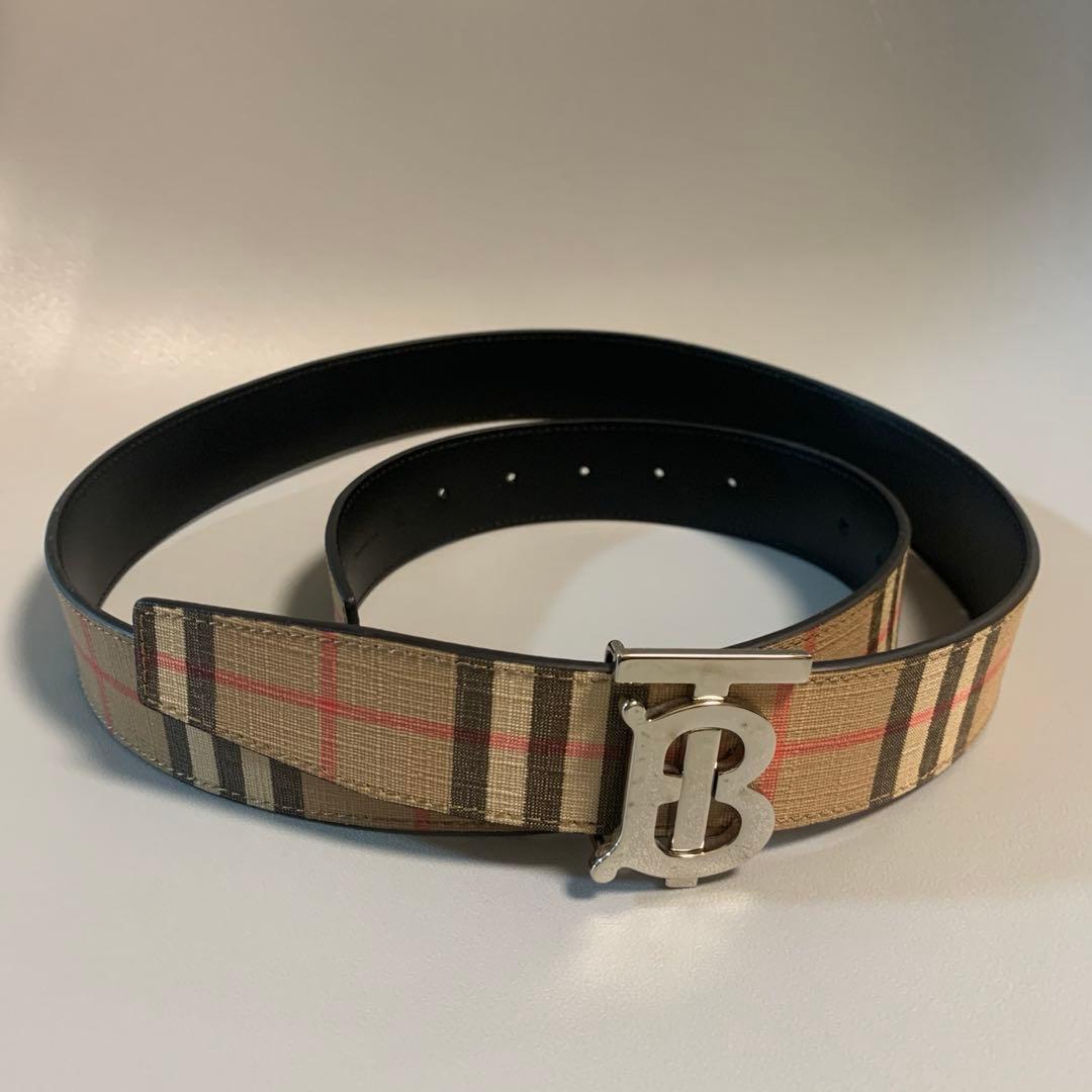 Burberry バーバリー　チェック柄レザーベルト