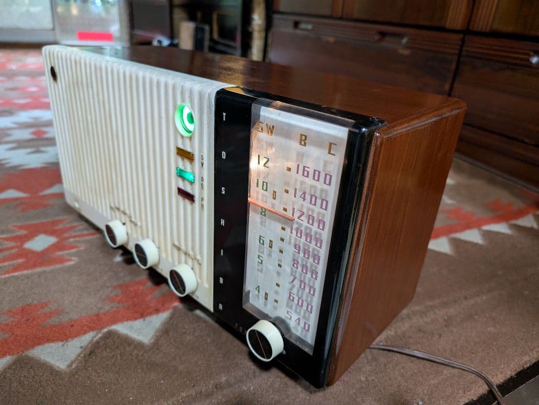 マツダうぐいすGS 昭和レトロ 真空管ラジオ　マジックアイ付