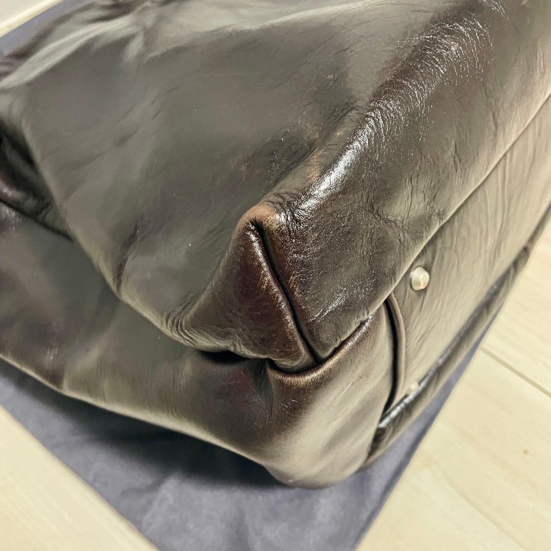 【おかか*無言取引】アニアリ　トートバッグ　ブラウン　オールレザー