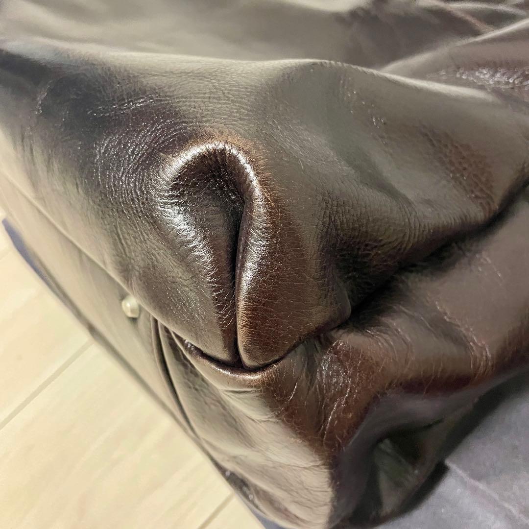 【おかか*無言取引】アニアリ　トートバッグ　ブラウン　オールレザー