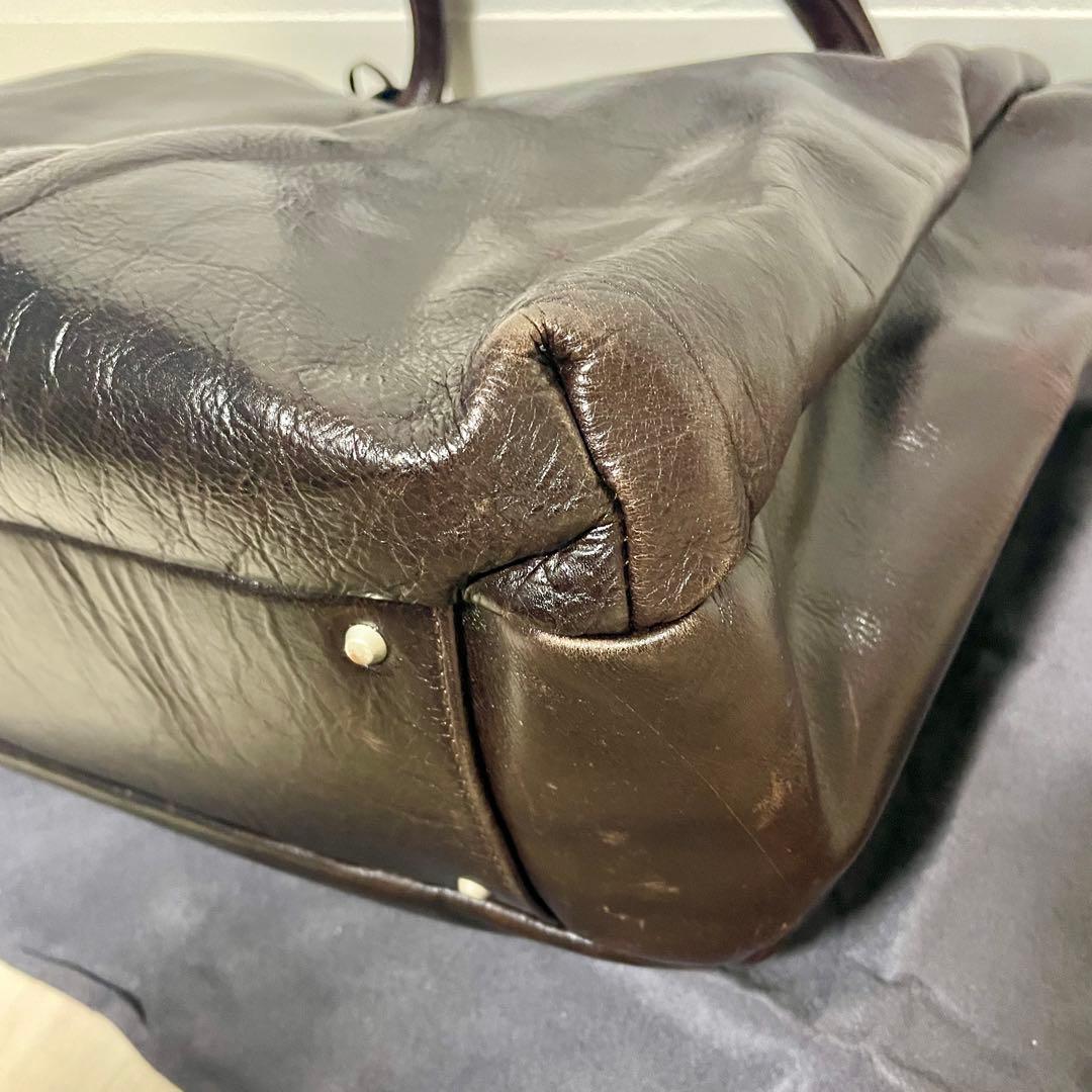 【おかか*無言取引】アニアリ　トートバッグ　ブラウン　オールレザー