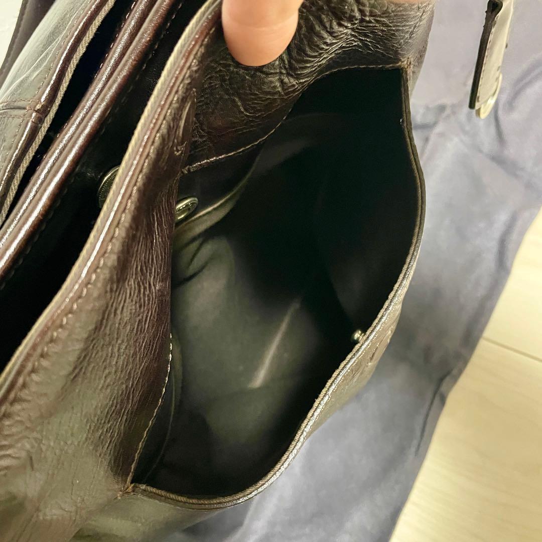 【おかか*無言取引】アニアリ　トートバッグ　ブラウン　オールレザー