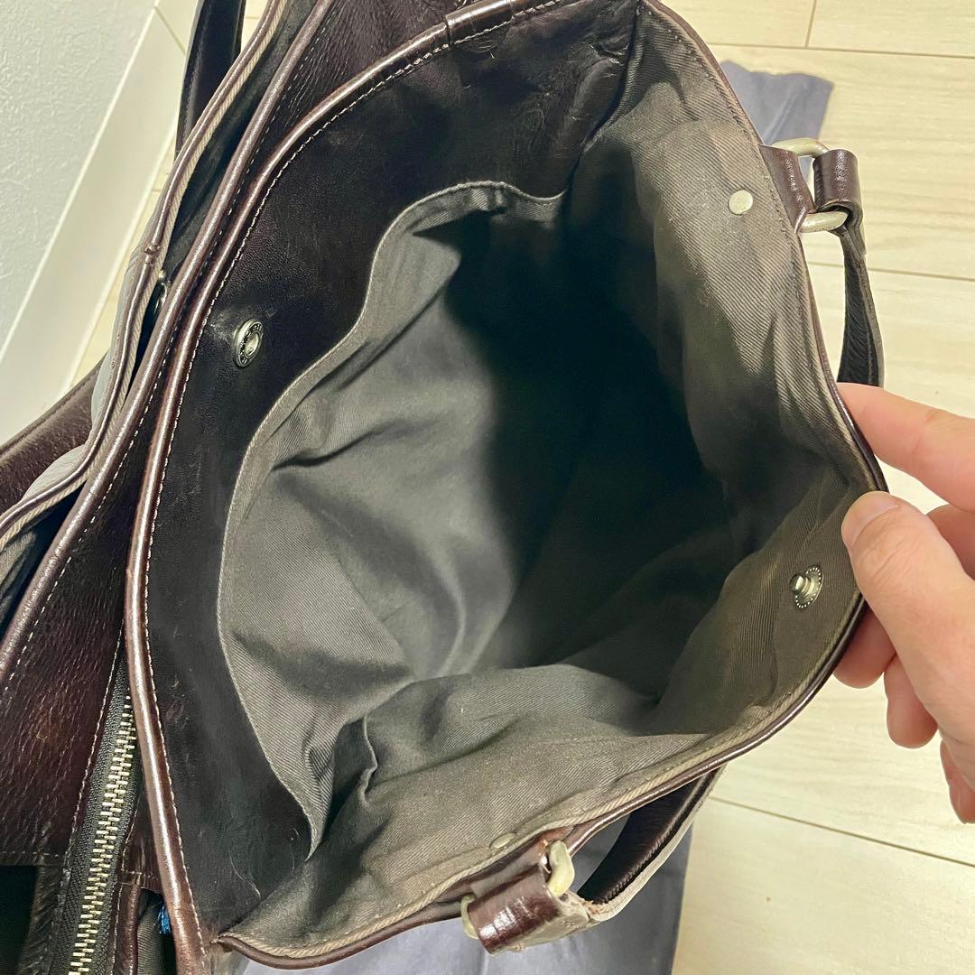 【おかか*無言取引】アニアリ　トートバッグ　ブラウン　オールレザー