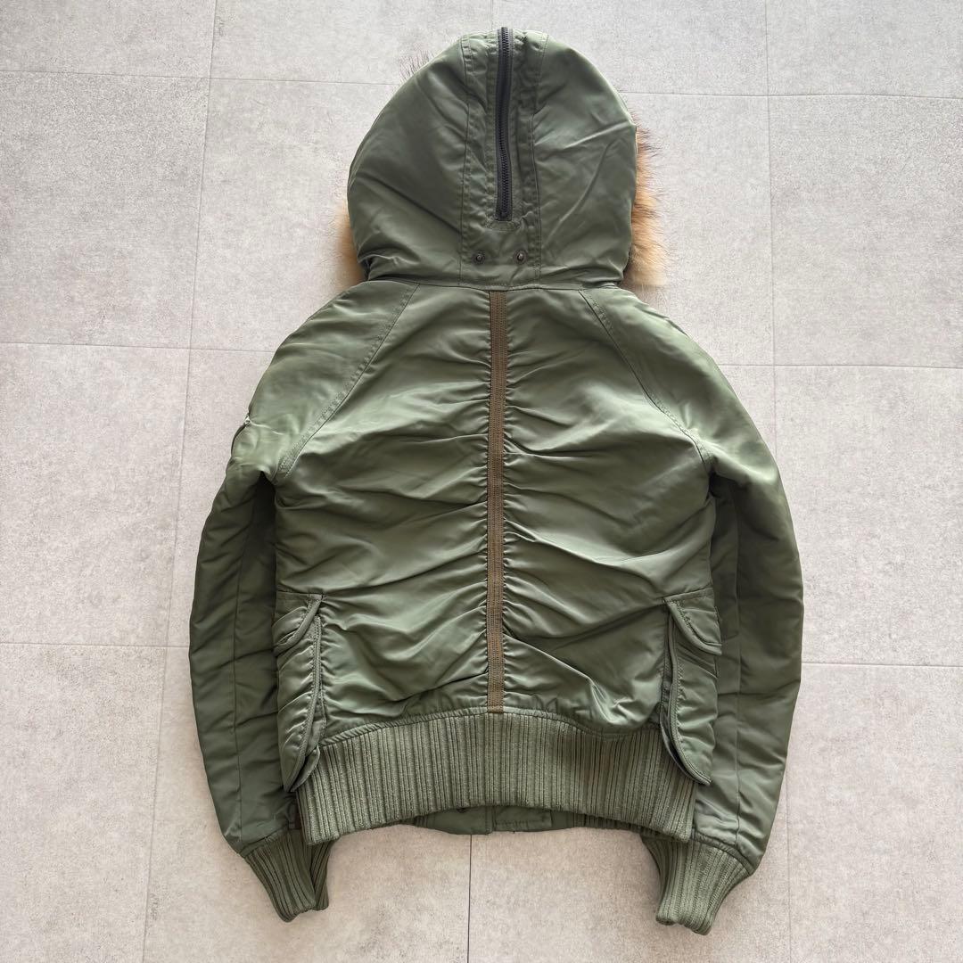 AVIREX　Y2K　ミリタリージャケット　N-2B カーキ　ファー　S