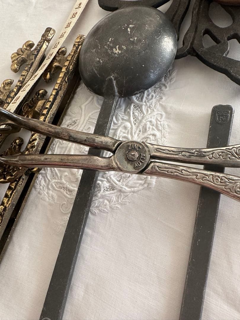 アンティーク　ベルプル　ピューター　スプーン　ケーキサーバー