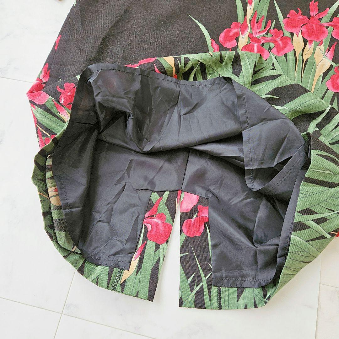 【新品タグ付】Pagong パゴン　尾形光琳 ビエラワンピース長袖　燕子花/黒紅