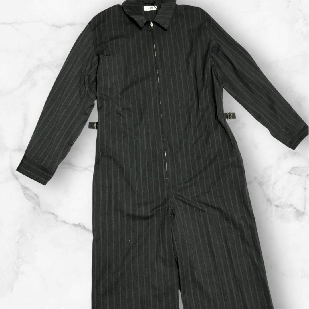 新品タグ付き✨　LOEFF ヘリンボーン ストライプ オールインワン24AW