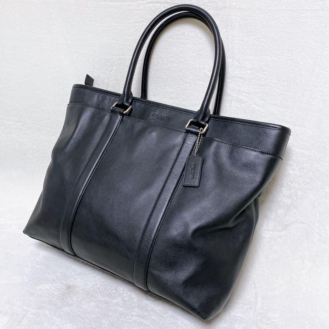 美品　COACHコーチ　メトロポリタン　トートバッグ　レザー　オールブラック　黒