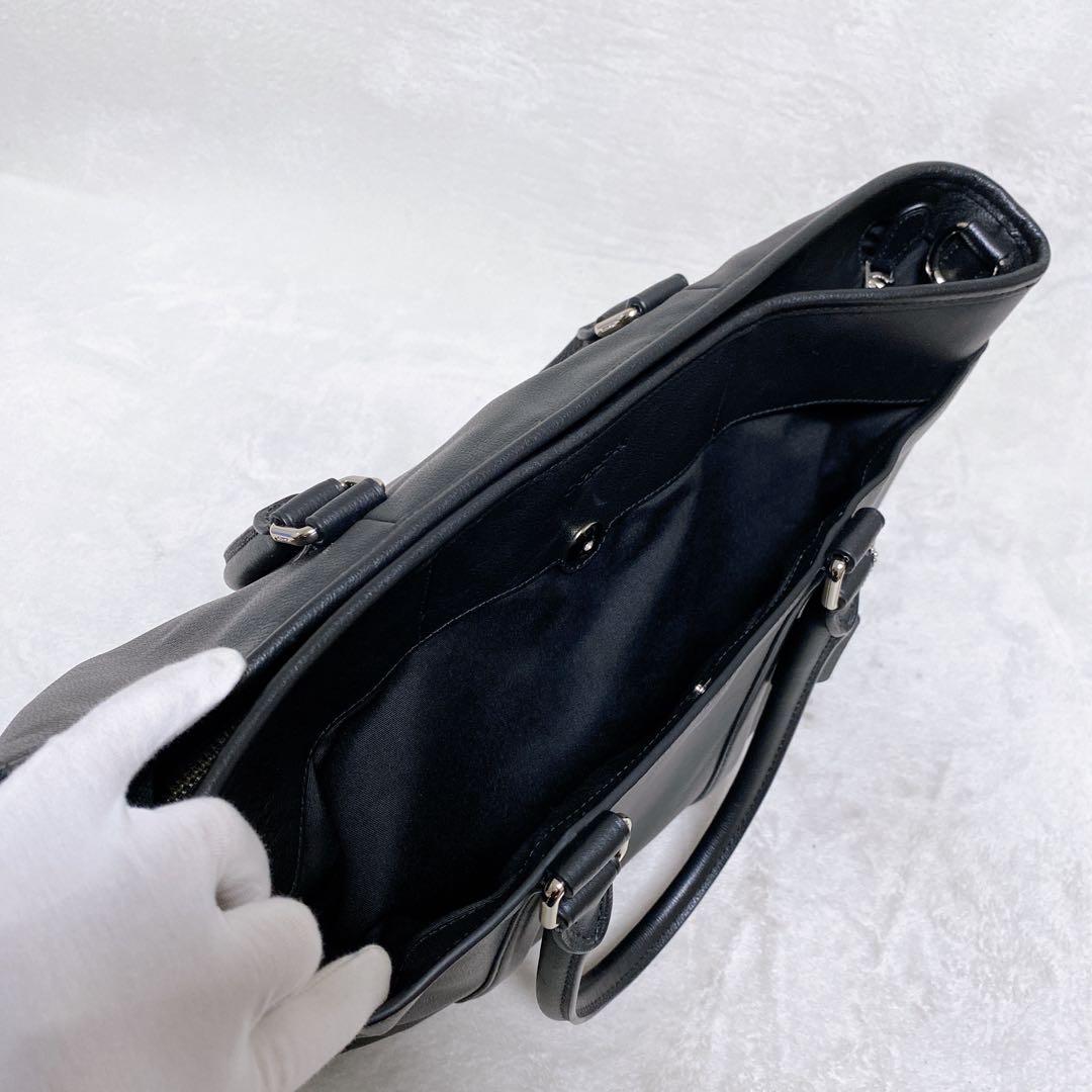 美品　COACHコーチ　メトロポリタン　トートバッグ　レザー　オールブラック　黒