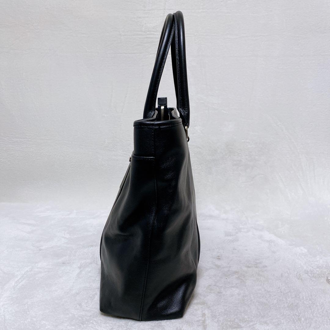 美品　COACHコーチ　メトロポリタン　トートバッグ　レザー　オールブラック　黒