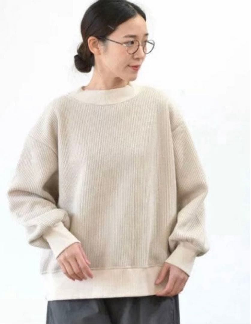 新品下げ札付き！NARU AWダブルワッフルPO アイボリー