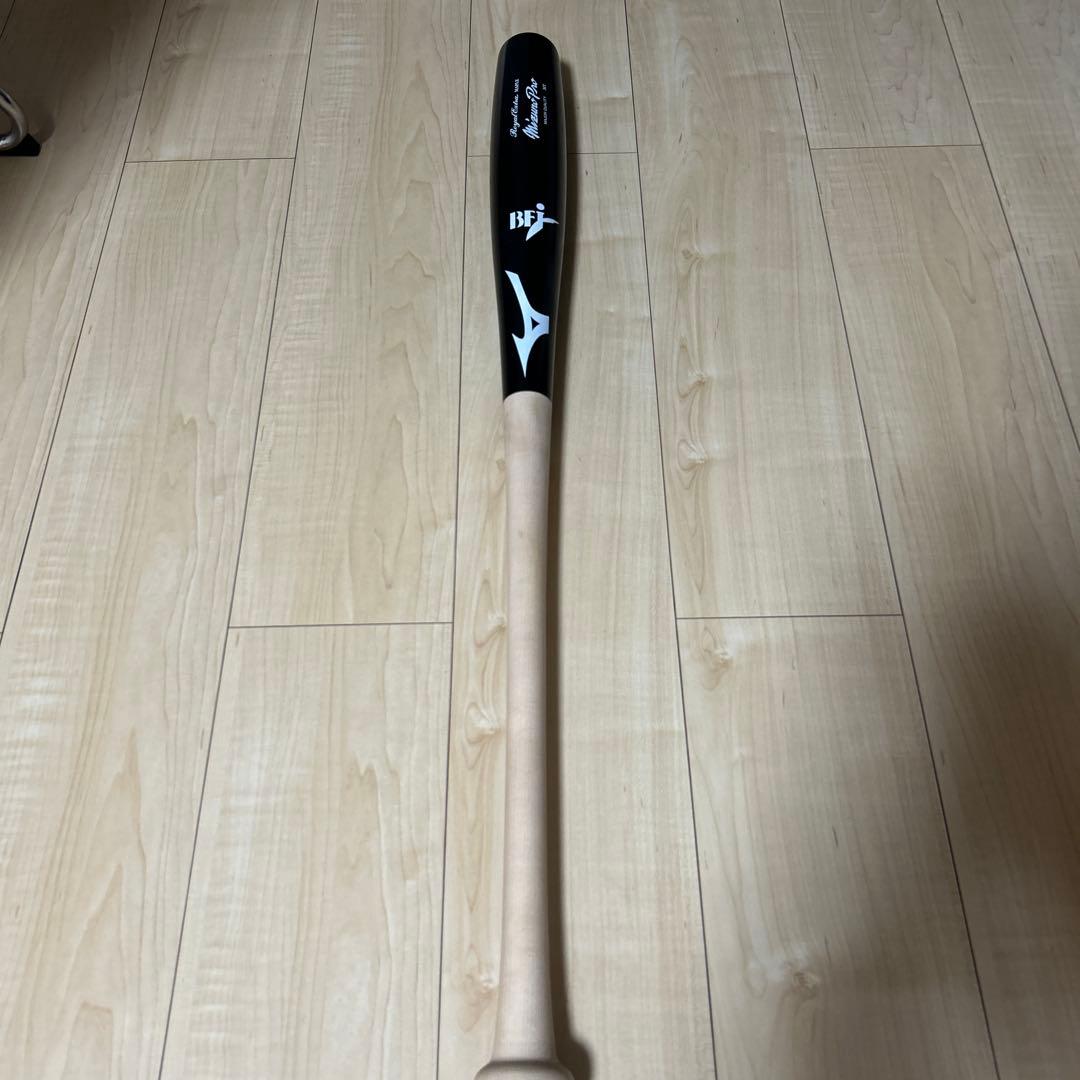 Mizuno B4 木製バット 黒/ナチュラル トルピードバット　魚雷バット