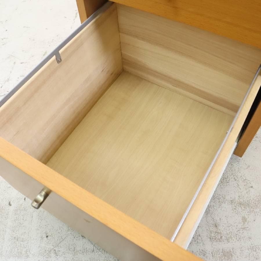 無印良品 廃番 3段 ビーチキャビネット デスクワゴン ブナ材 キャスター付き