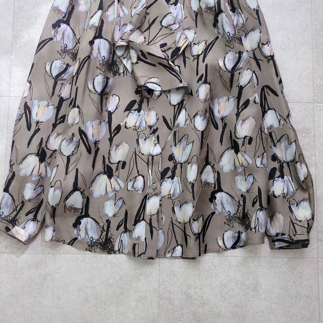 美品✨ トゥモローランドコレクション シルク100% ブラウス ボウタイ 花柄