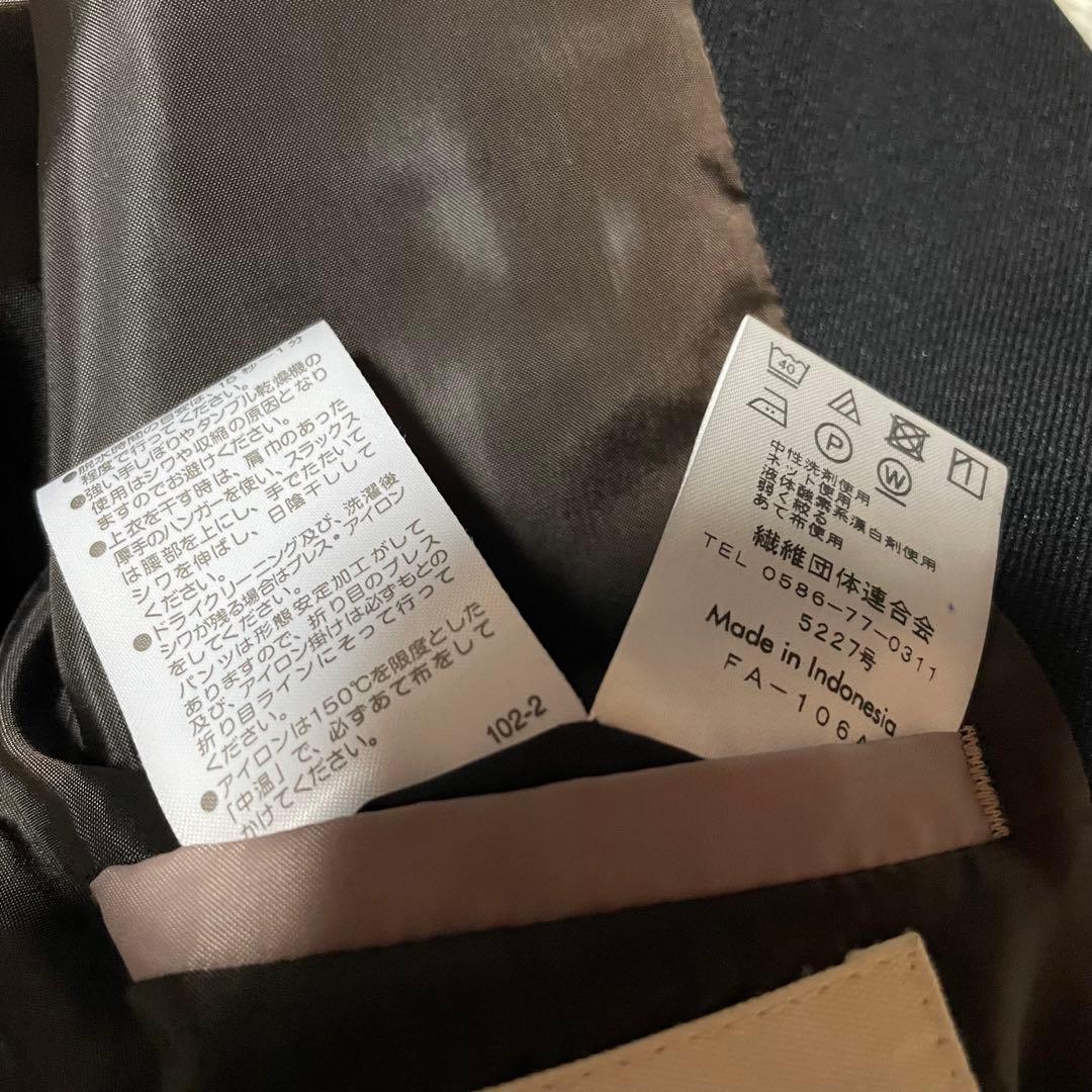 【美品】オリヒカ ライム パンツスーツ セットアップ ノーカラー L ブラック