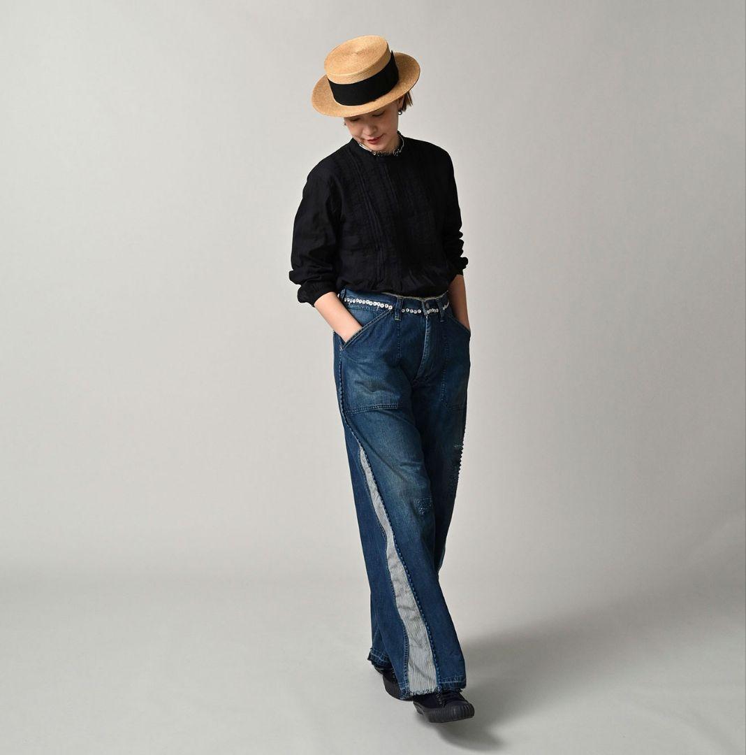 45R★麦比古デニムの908ペインターパンツ遖加工（happy刺し子）今季