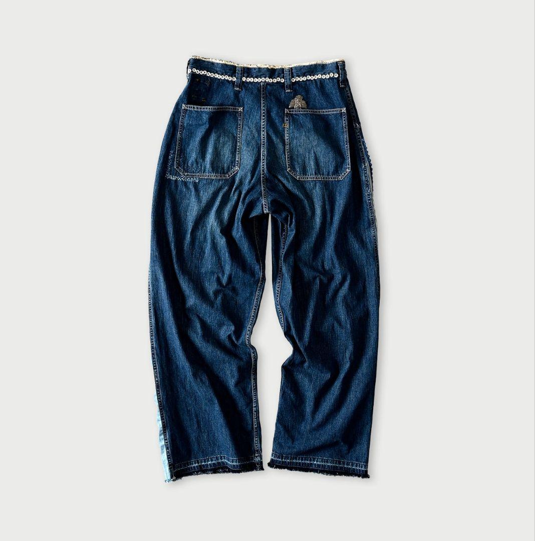 45R★麦比古デニムの908ペインターパンツ遖加工（happy刺し子）今季