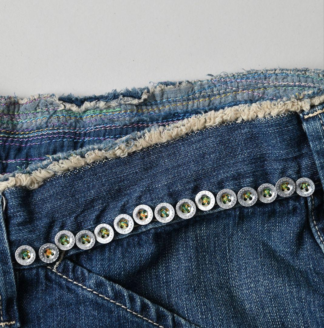 45R★麦比古デニムの908ペインターパンツ遖加工（happy刺し子）今季