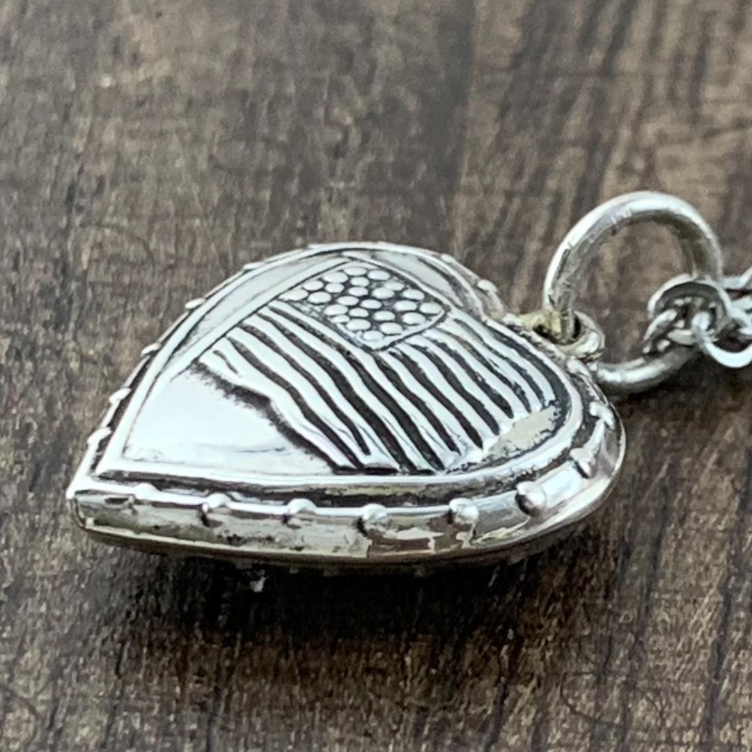 スウィートハートジュエリー アメリカ国旗 シルバーヴィンテージネックレスNAVY