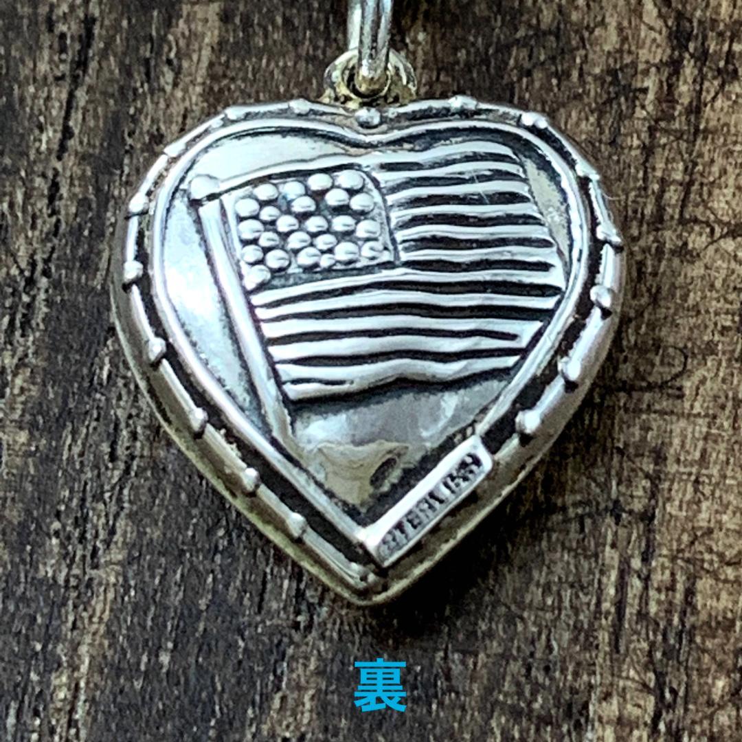 スウィートハートジュエリー アメリカ国旗 シルバーヴィンテージネックレスNAVY
