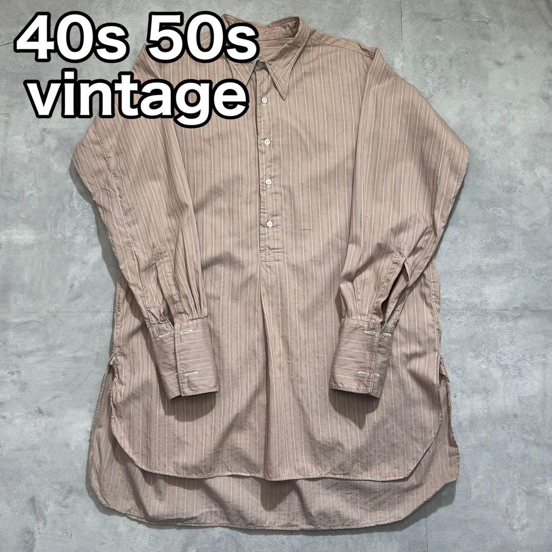 40s 50s vintage ドレスシャツ 古着 希少 DM419