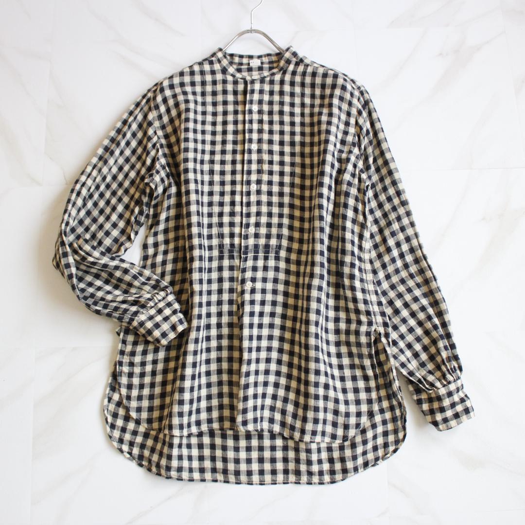 【現行タグ】45R インドガーゼリネン908ビッググーグーシャツ M R刺繡