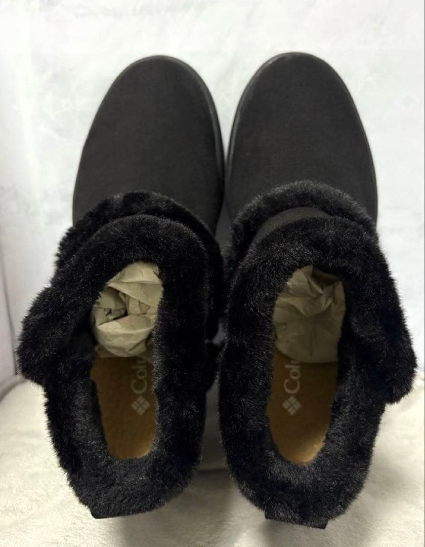 新品コロンビア24防水保温防滑ショートスノーブーツファーオムニヒート黒