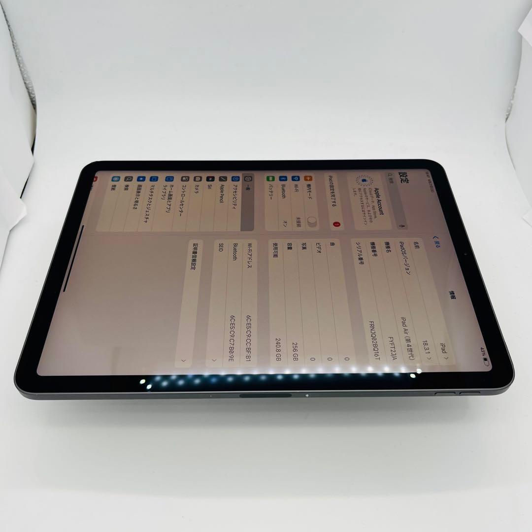 電池97% iPad Air 4 256 GB SIMフリー　グレイ　本体