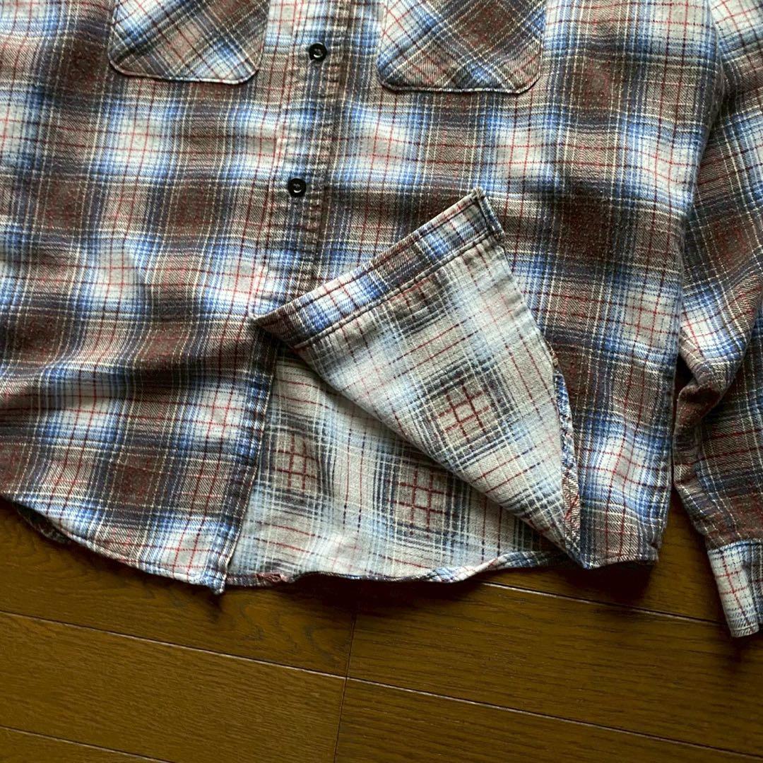 トップス 70s Five Brother print flannel shirt L