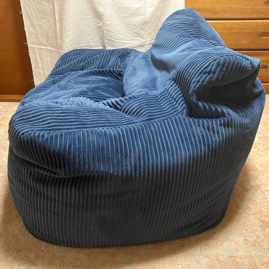 【綺麗】LOOSY（ルージー） ビーズクッション 1人掛けビーズソファ ネイビー