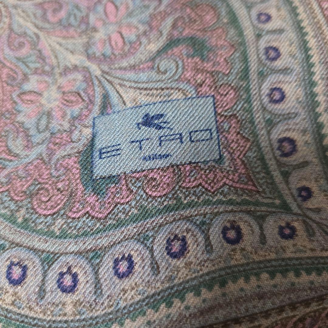 ETRO ペイズリー柄 ストール ウールシルク 60×160cm