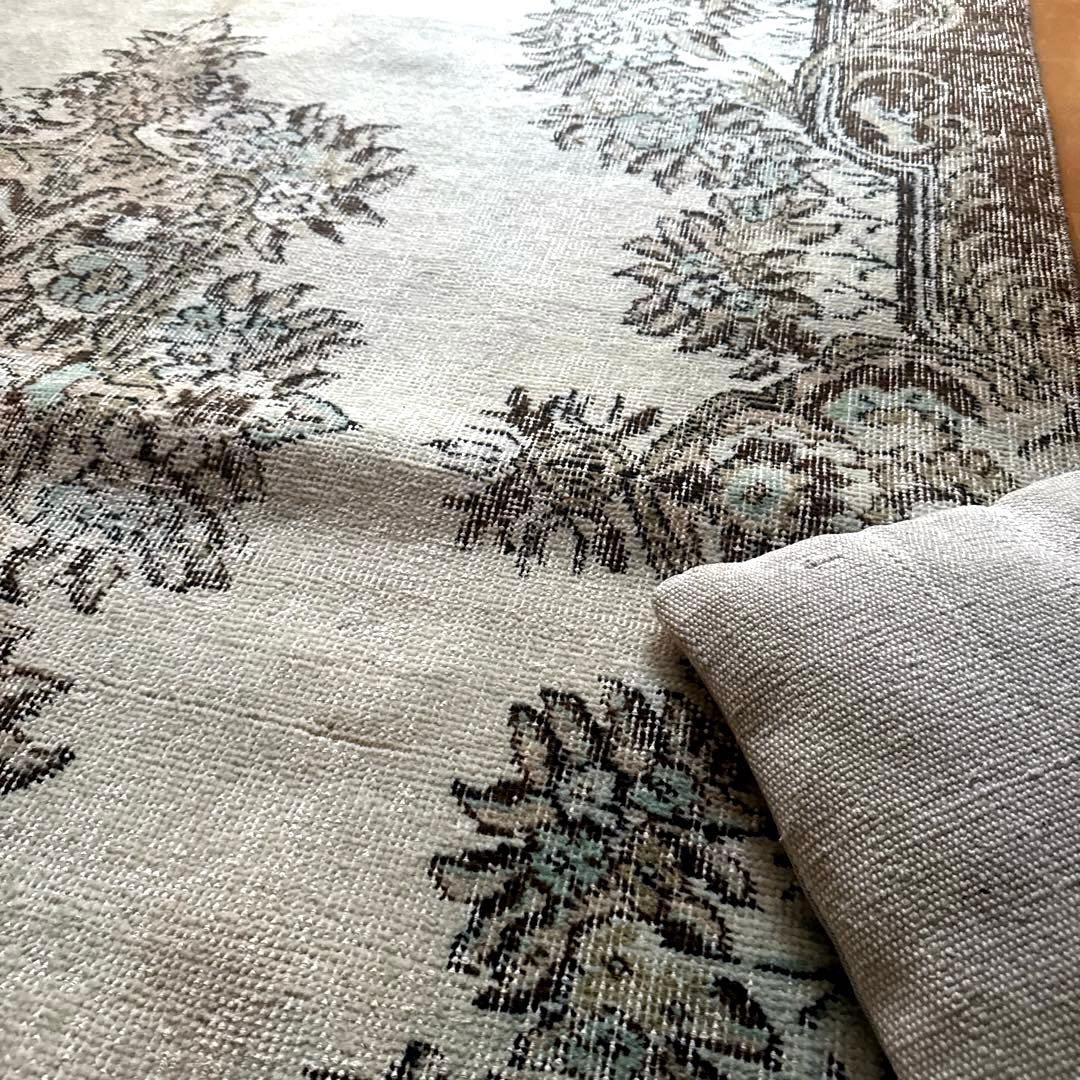 貴重超大判161.5×281ボタニカルメダリオン　トルコヴィンテージラグ