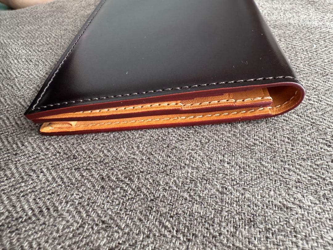 【美品】GANZO ガンゾコードバン 通しマチ長財布（箱・袋付）