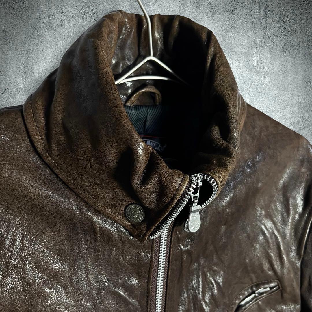 トルネードマート ラムレザー シングルライダースジャケット L