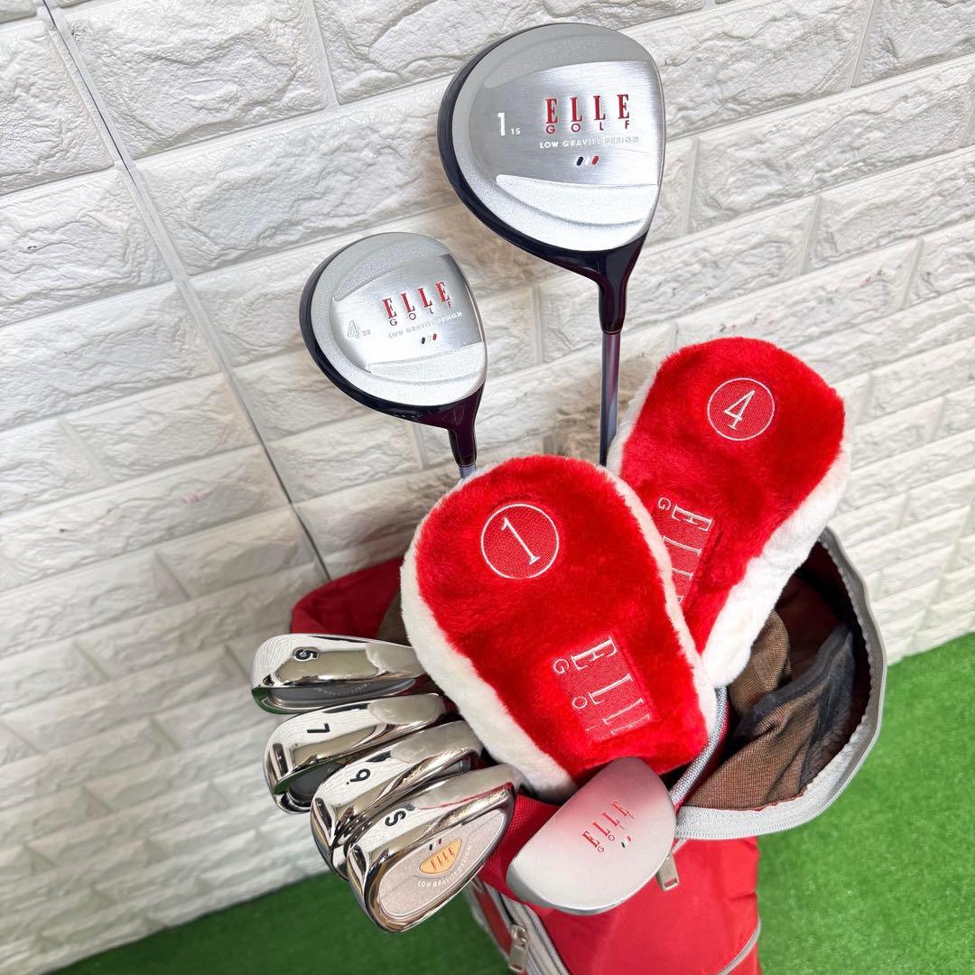 ゴルフセット　美品　ELLE レディース　カーボンシャフト　すぐ使える　良好