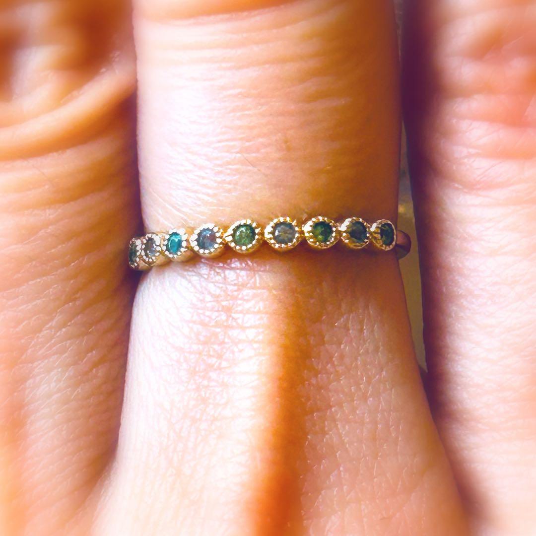 セイレーンアズーロ　ハーフエタニティ　リング　指輪　K10