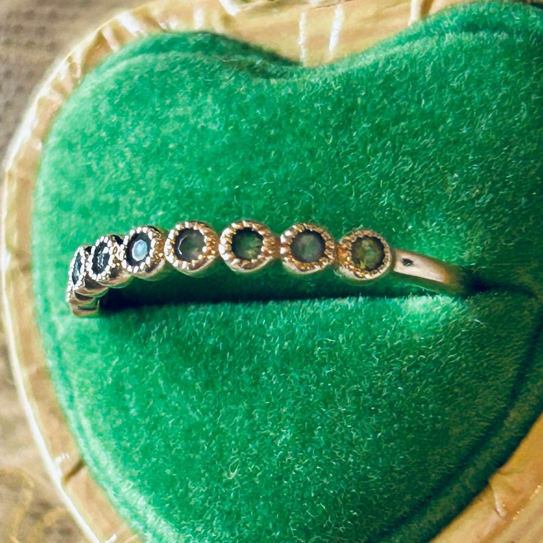 セイレーンアズーロ　ハーフエタニティ　リング　指輪　K10