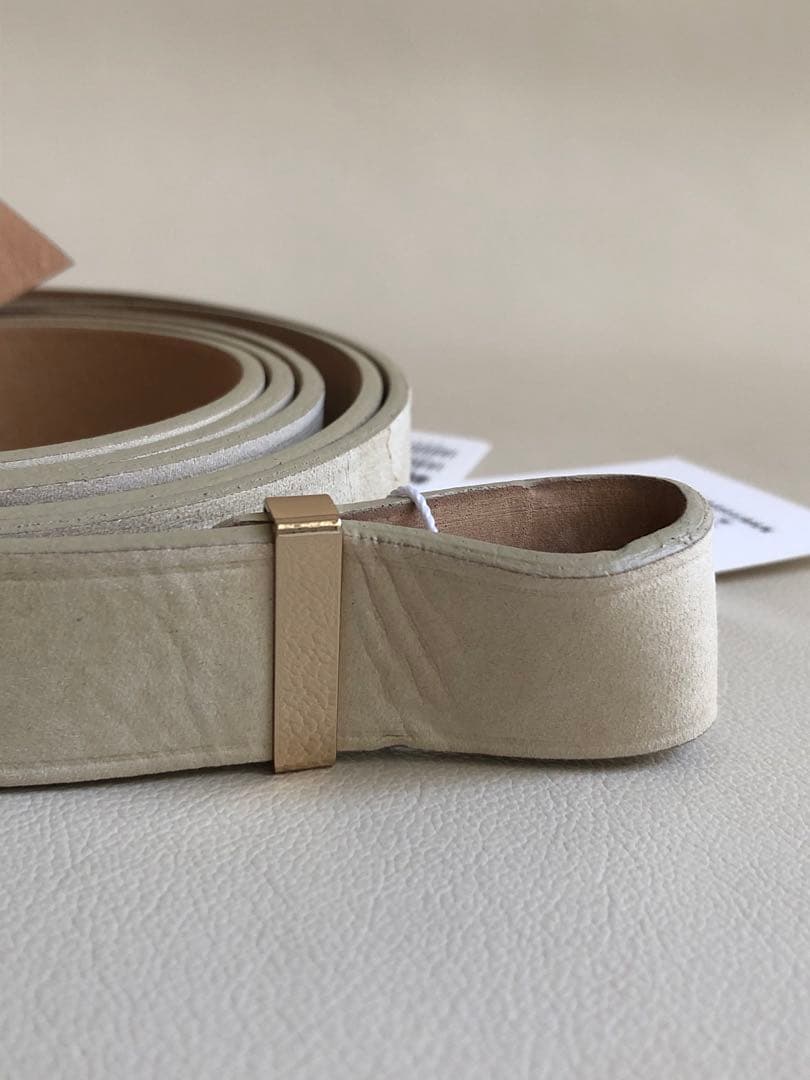 【新品タグ付】トゥモローランド ロングベルト 牛革 ベージュ