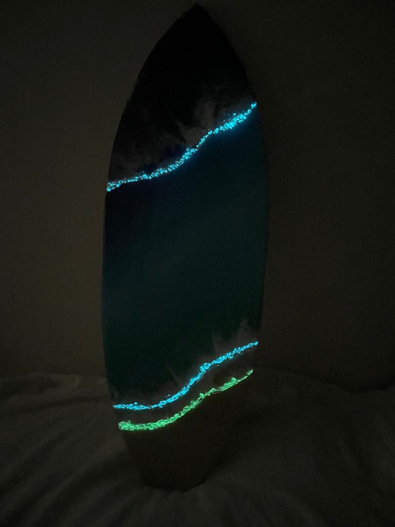 サーフボードパネル　オーシャンレジン　海レジン　蓄光✨　オブジェ　NO16
