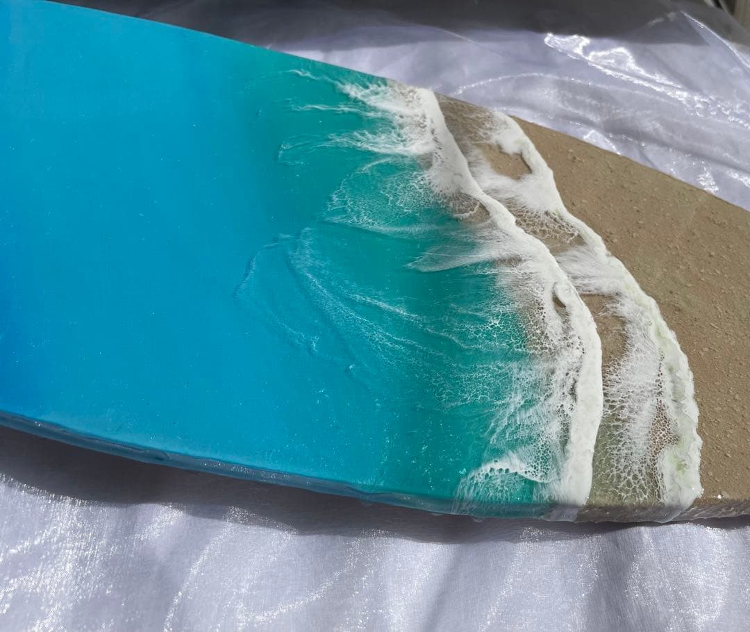 サーフボードパネル　オーシャンレジン　海レジン　蓄光✨　オブジェ　NO16