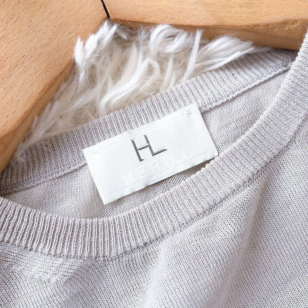 【美品】ヘリル　HERILL ラミーハイゲージニット　サイズ2 グレー