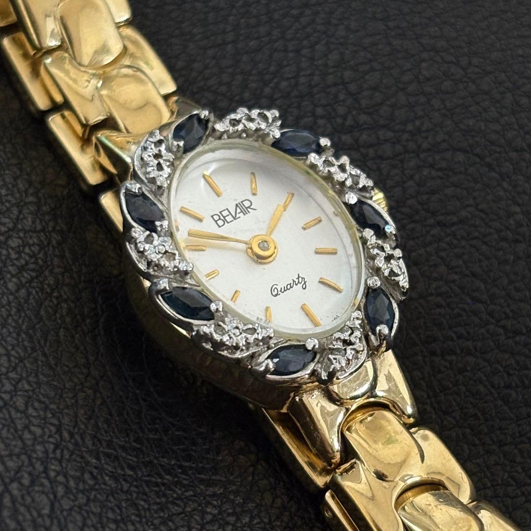 BEL AIR クォーツ腕時計 宝石風デザイン ベルエアー 562.101