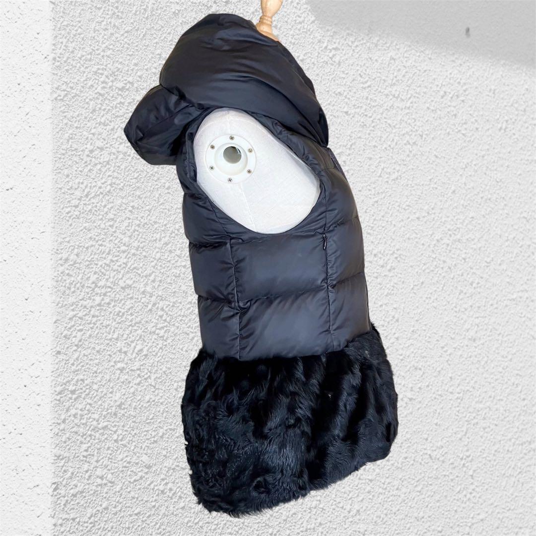 ダイアグラム　ダウンベスト　フード　ラムファー　異素材ドッキング　S