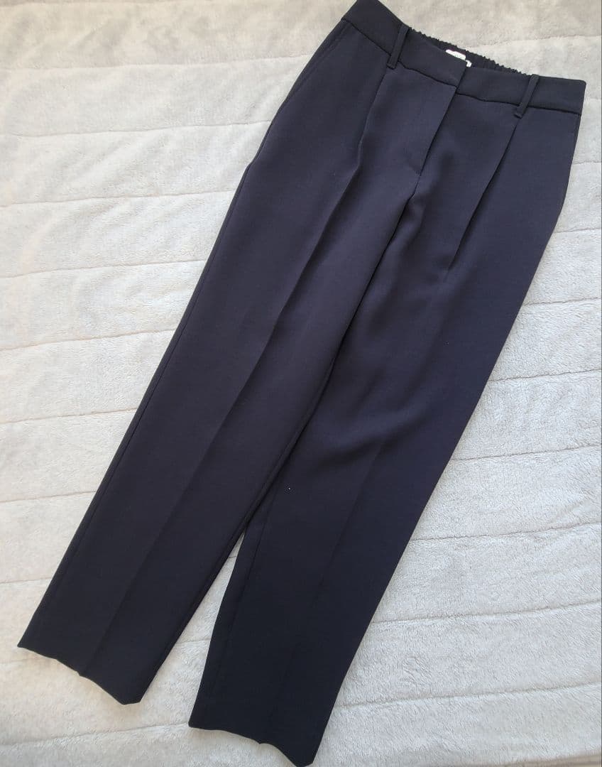 【試着のみ/美品】PLST セットアップ ノーカラー ネイビー M 洗える