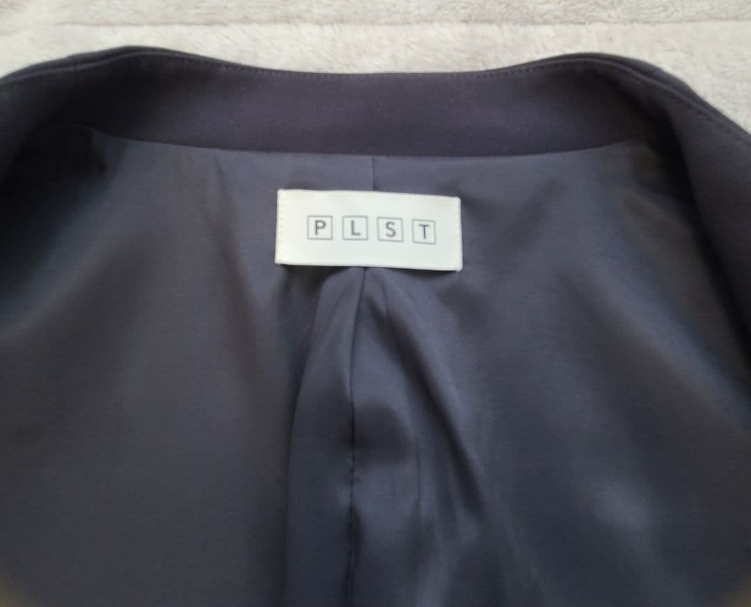 【試着のみ/美品】PLST セットアップ ノーカラー ネイビー M 洗える