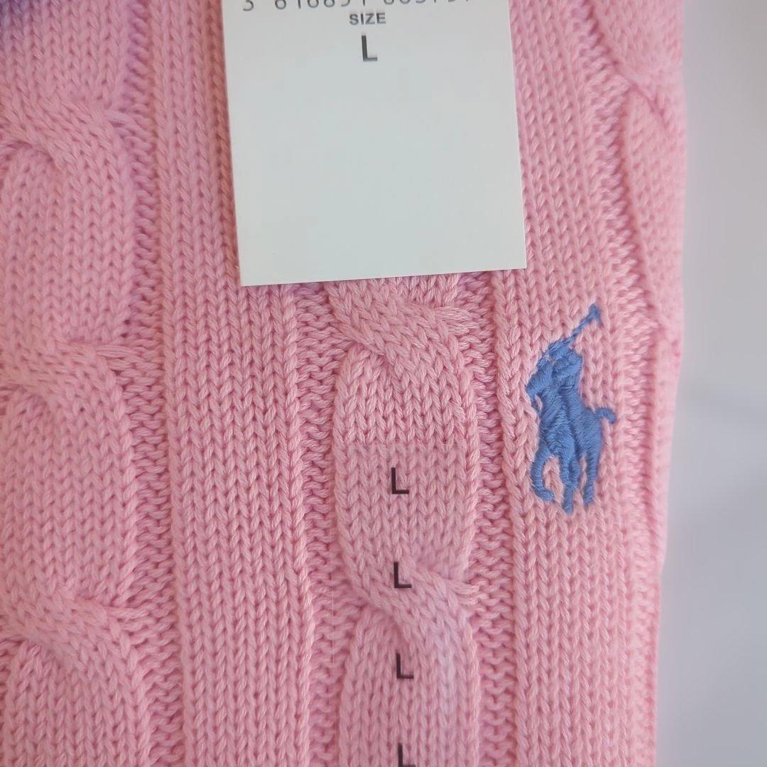 新品タグ付✨ポロラルフローレン ケーブルニット L ピンク