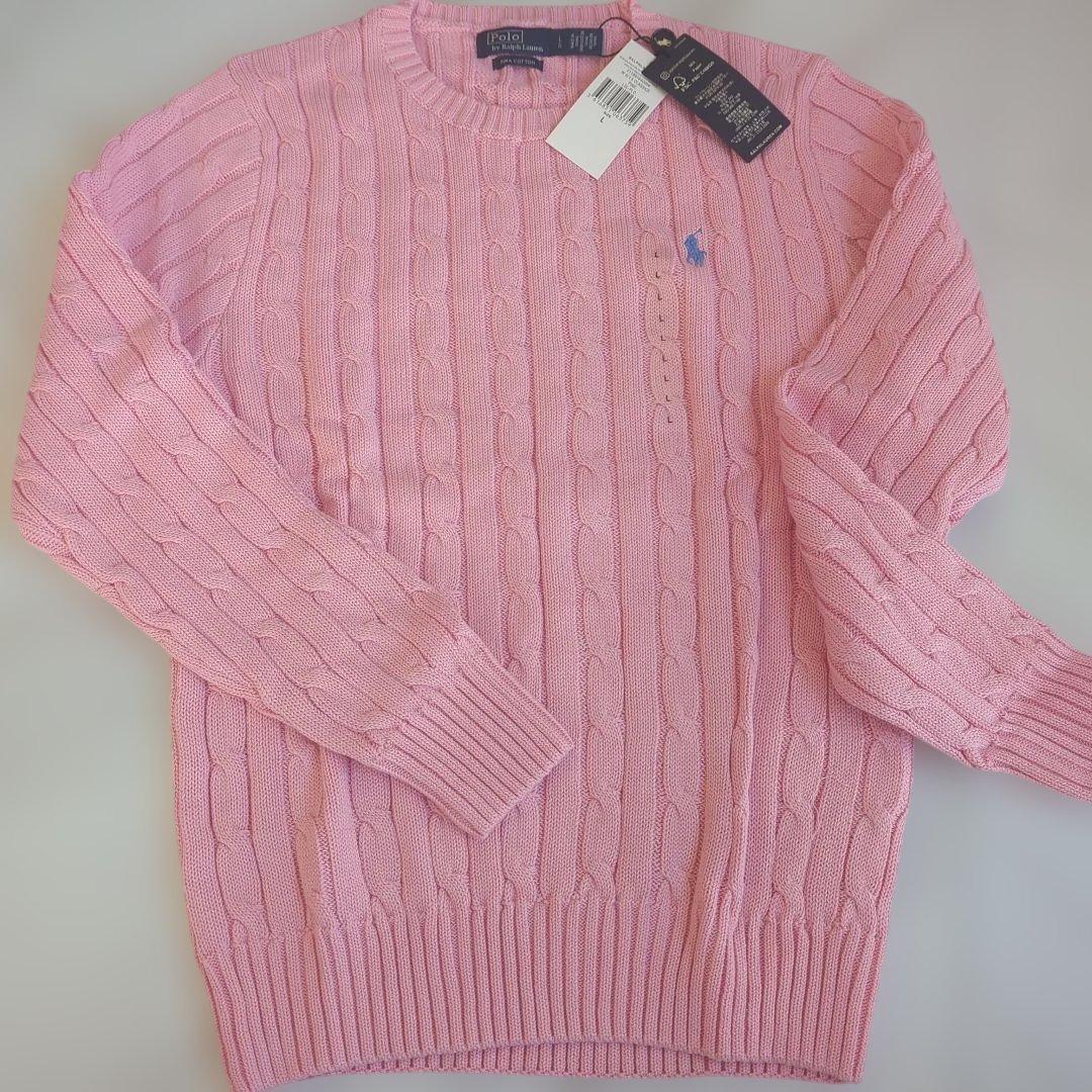 新品タグ付✨ポロラルフローレン ケーブルニット L ピンク