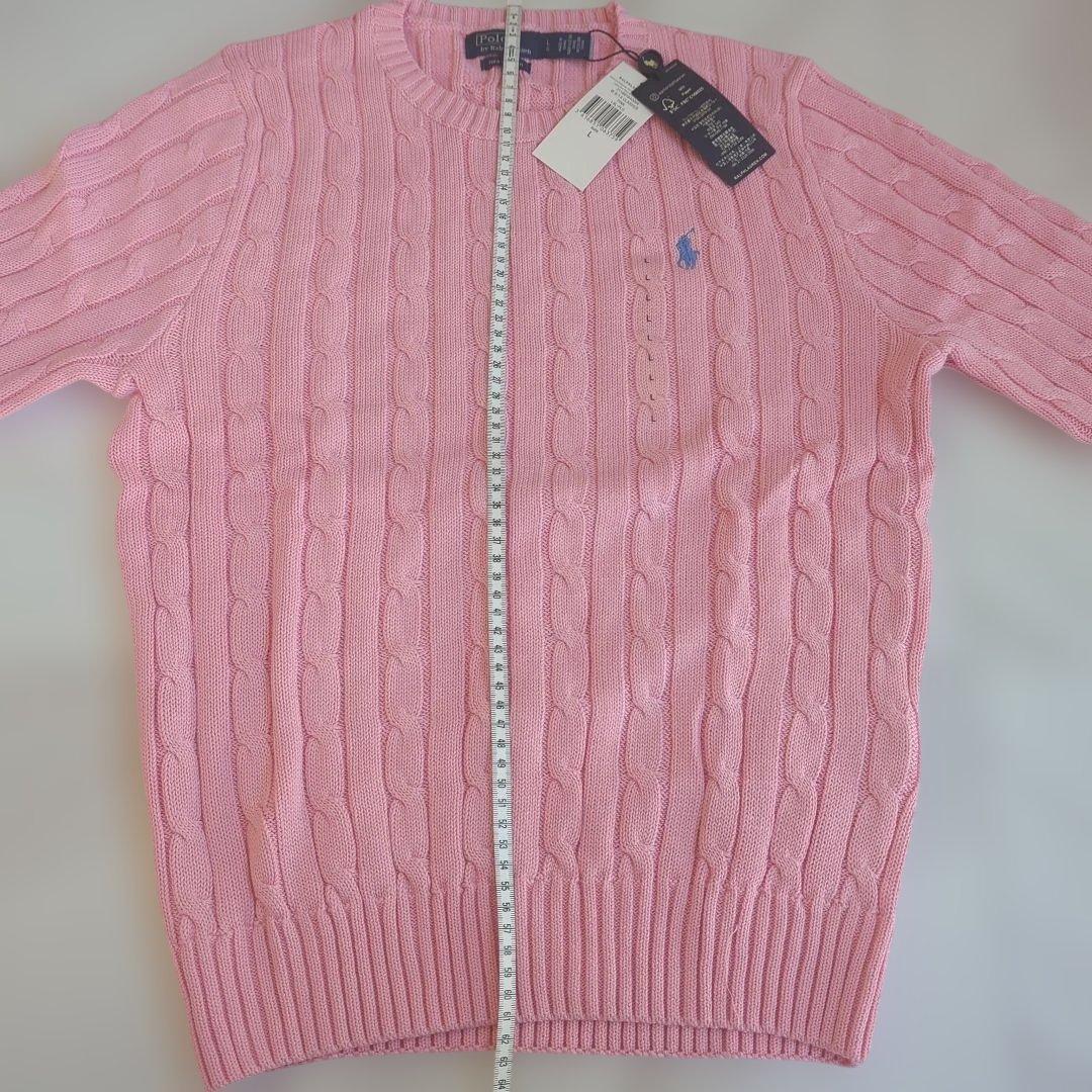 新品タグ付✨ポロラルフローレン ケーブルニット L ピンク