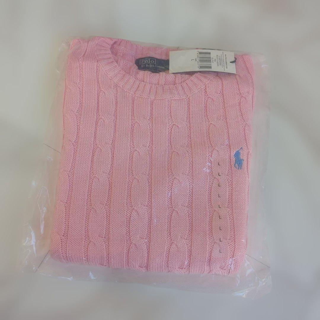 新品タグ付✨ポロラルフローレン ケーブルニット L ピンク